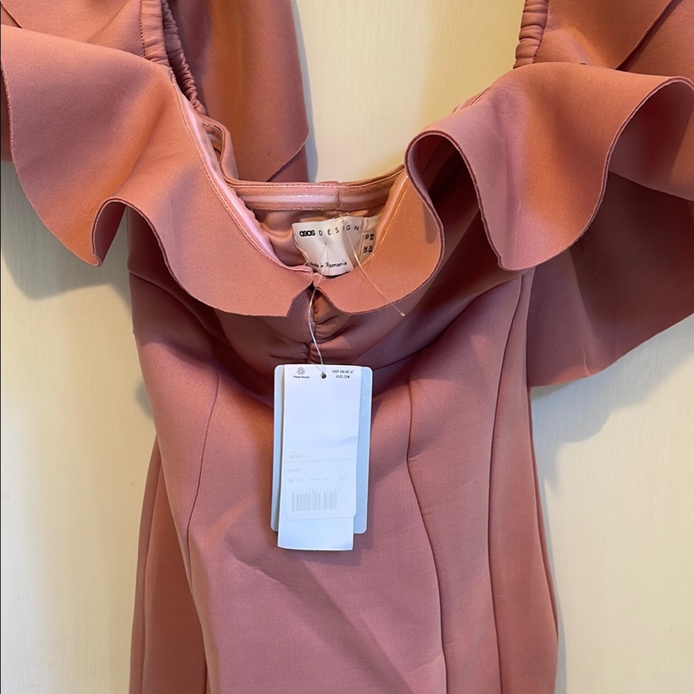 ASOS Strapless Pink Ruffle Dress